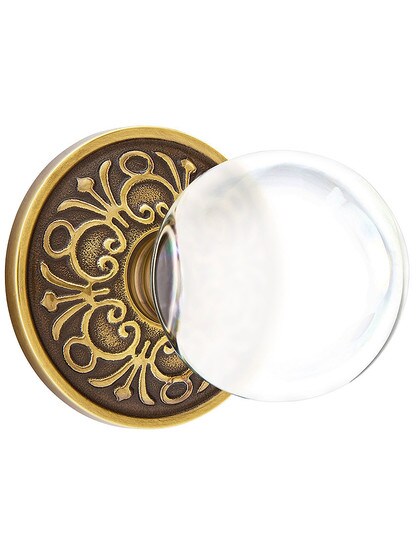 Lancaster Door Set with Bristol Knobs in Antique Brass.